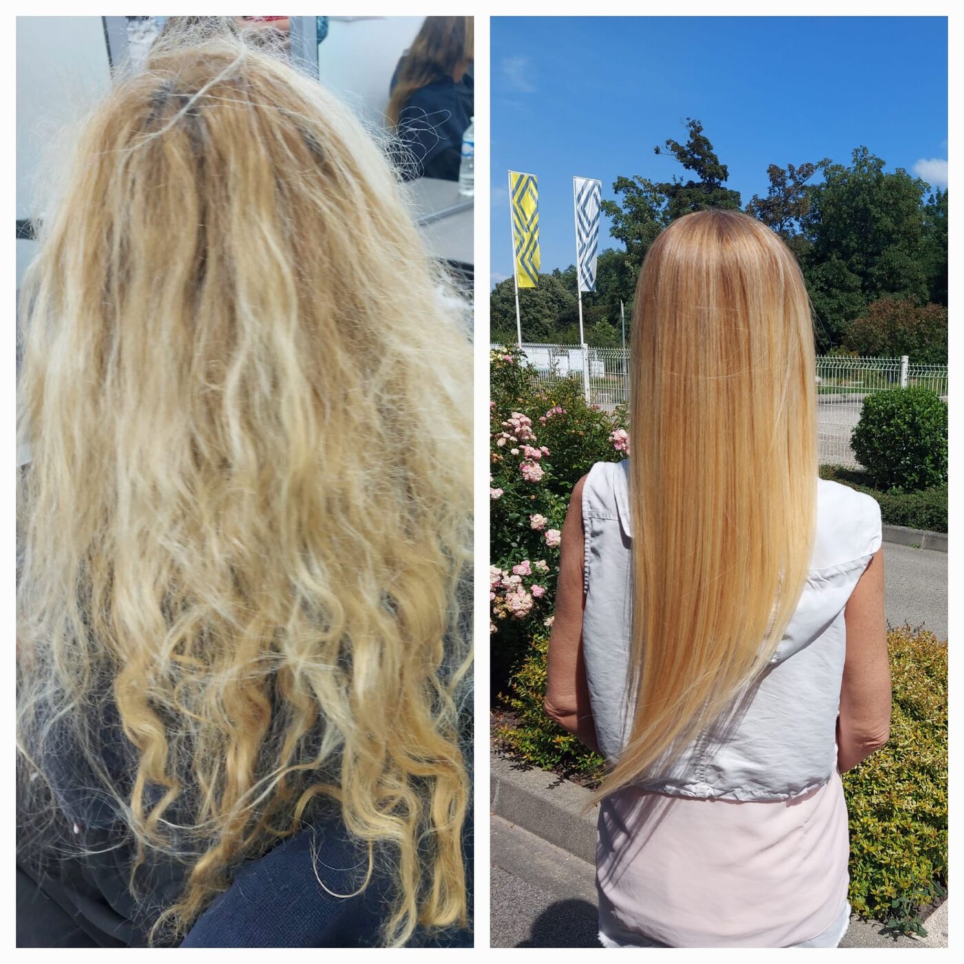 Lissage brésilien : avant / après